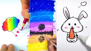 Easy drawing tricks. Simple drawing tips. How to draw. Tutorial drawing