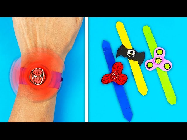 Игровые часы из бумаги - Супергерой, Человек паук, Бэтмен, Халк! DIY браслет Fidget Spinner