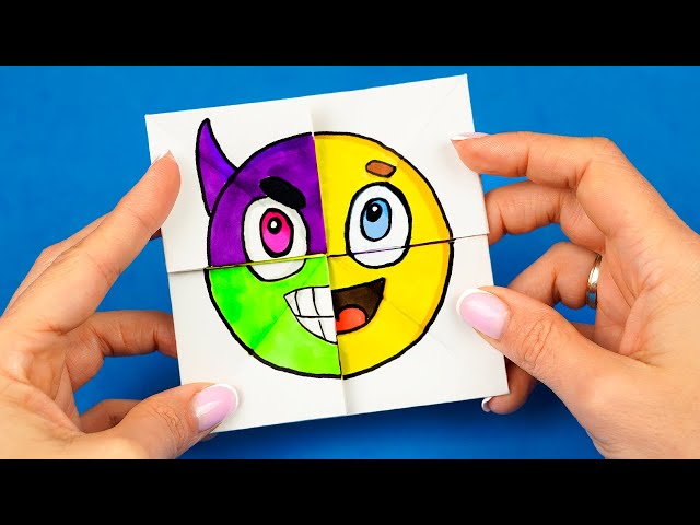 Волшебная бумажная открытка Emoji. Антистресс фокус с рисунками