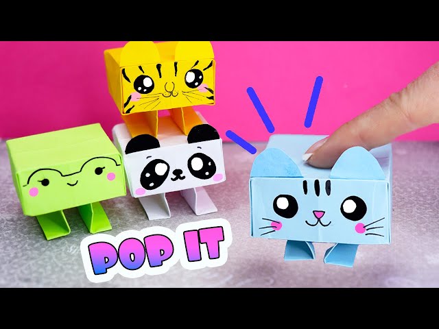 Оригами прыгающие игрушки из бумаги! Pop It животные из бумаги