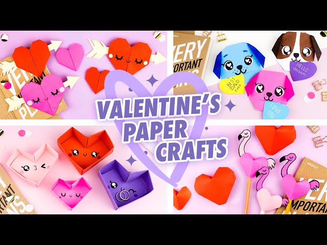 4 идеи поделок на День Святого Валентина. Оригами сердечки