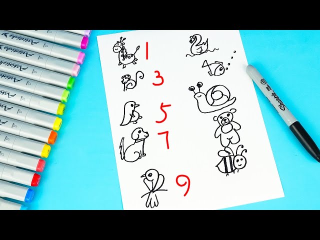 10 лайфхаков, как нарисовать легкие и простые рисунки из цифр