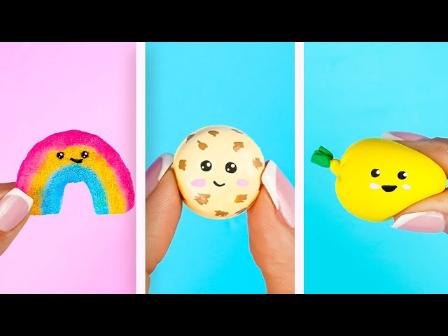 3 идеи как сделать мини антистресс своими руками: лимончик, печенько, радуга