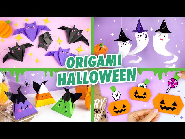Оригами идеи на Хэллоуин! Летучая мышь, тыква и призрак