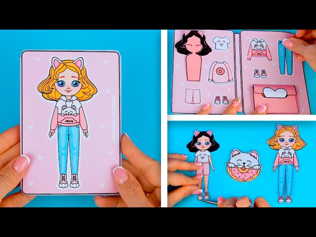 Бумажная кукла своими руками! Как сделать куклу и одежду из бумаги в стиле котика